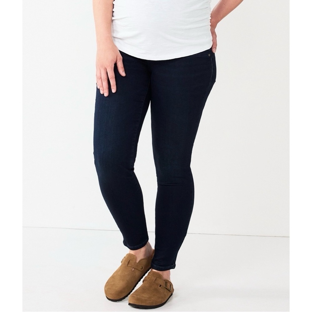 NWT Maternity Sonoma Over-The-Belly Clean-Hem Skinny Jeggings Blue Size 2